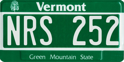 VT license plate NRS252