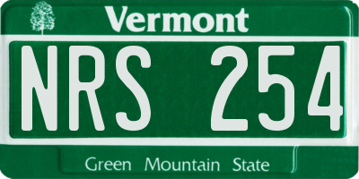 VT license plate NRS254