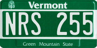 VT license plate NRS255