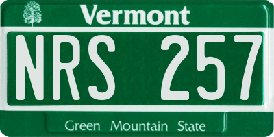 VT license plate NRS257