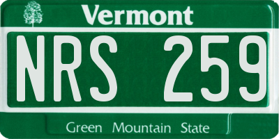 VT license plate NRS259