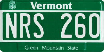 VT license plate NRS260