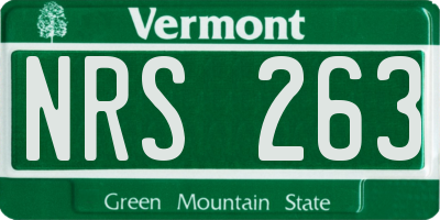 VT license plate NRS263