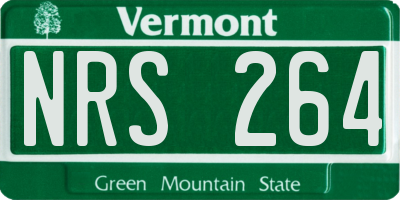 VT license plate NRS264
