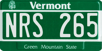 VT license plate NRS265