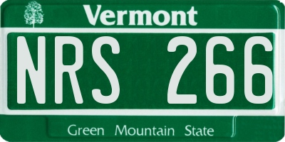 VT license plate NRS266