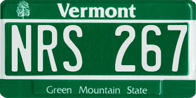 VT license plate NRS267