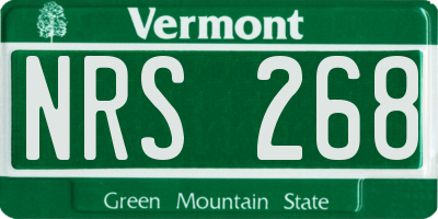 VT license plate NRS268