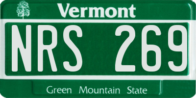 VT license plate NRS269
