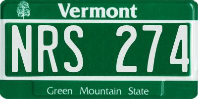 VT license plate NRS274