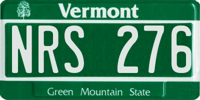 VT license plate NRS276
