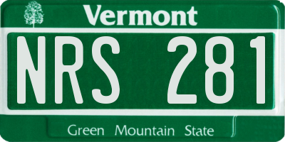 VT license plate NRS281