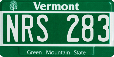 VT license plate NRS283