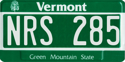VT license plate NRS285