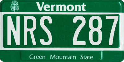 VT license plate NRS287