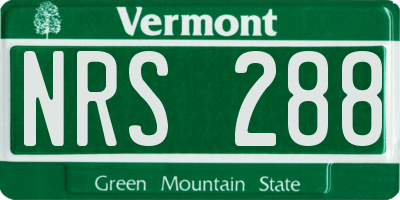 VT license plate NRS288