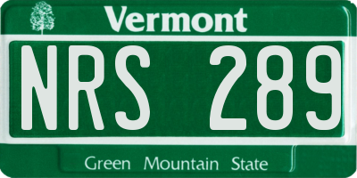 VT license plate NRS289
