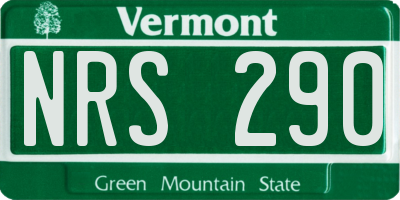 VT license plate NRS290
