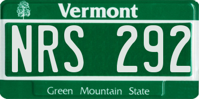 VT license plate NRS292