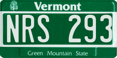 VT license plate NRS293