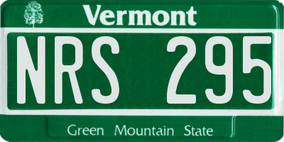 VT license plate NRS295