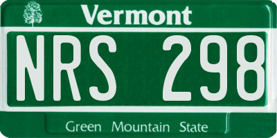VT license plate NRS298