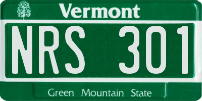 VT license plate NRS301