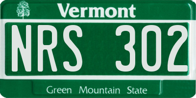 VT license plate NRS302
