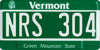 VT license plate NRS304
