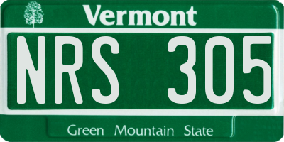 VT license plate NRS305