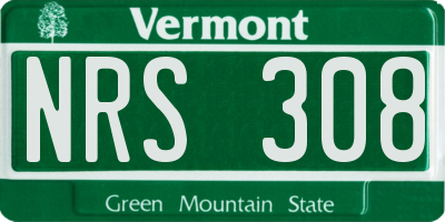 VT license plate NRS308