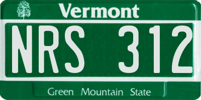 VT license plate NRS312