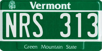 VT license plate NRS313