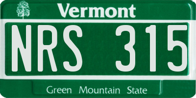 VT license plate NRS315