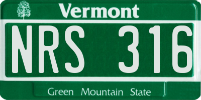 VT license plate NRS316