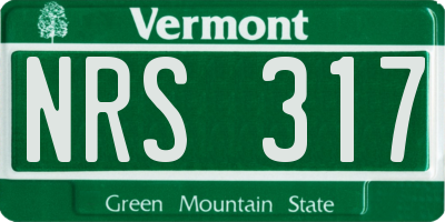 VT license plate NRS317