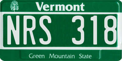 VT license plate NRS318