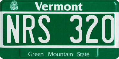 VT license plate NRS320