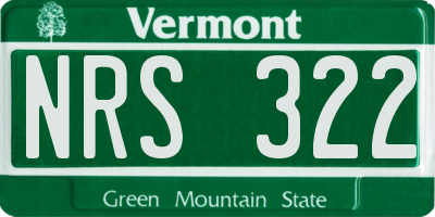 VT license plate NRS322