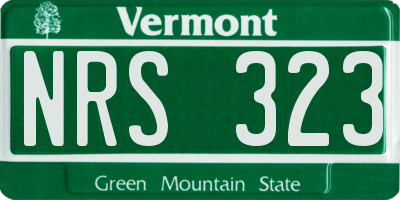 VT license plate NRS323