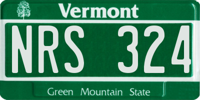 VT license plate NRS324