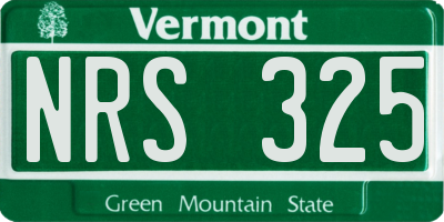 VT license plate NRS325