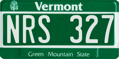 VT license plate NRS327