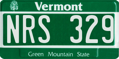 VT license plate NRS329