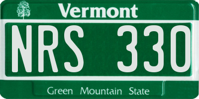 VT license plate NRS330