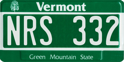 VT license plate NRS332