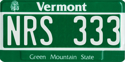 VT license plate NRS333