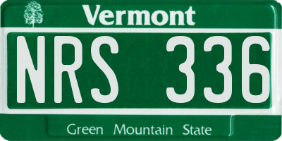 VT license plate NRS336
