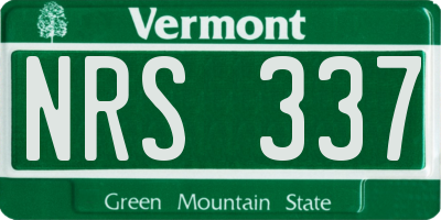 VT license plate NRS337