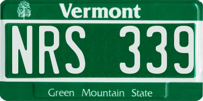 VT license plate NRS339